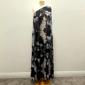 NOVA LUXE, CHIFFON KAFTAN MAXI DRESS, SIZE SMALL,ZIPS IN BACK